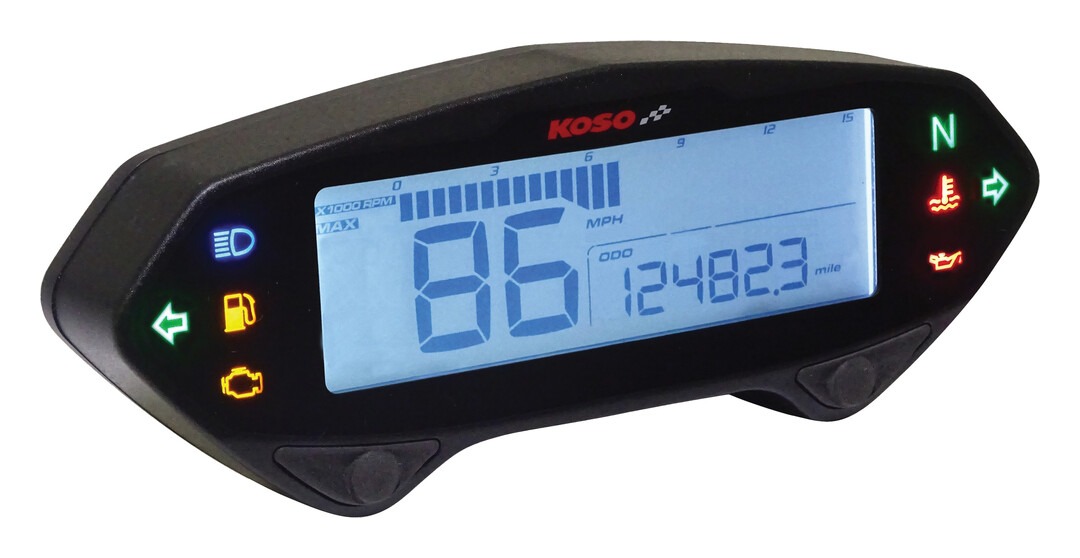 koso_db01_rn_universal_multi_function_speedometer.jpg Koso DB-01RN Universal Multi-Function Speedometer - Image 1