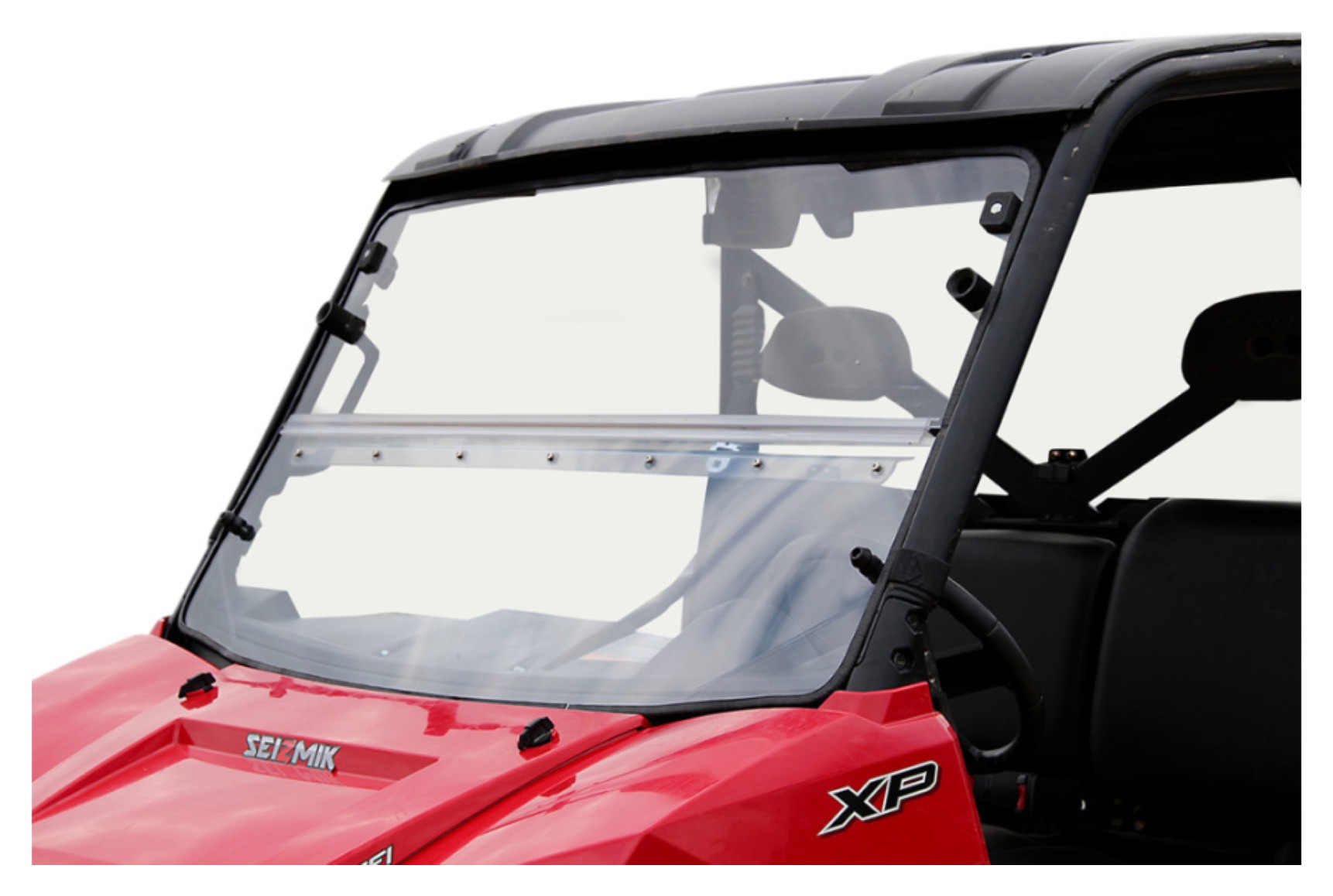 seizmik_polycarbonate_versa_fold_windshield_for_polaris_ranger20102019.jpg Seizmik Versa Fold Poly Windshield Polaris Ranger Full Size Round Tube 2010-2021 - Image 1