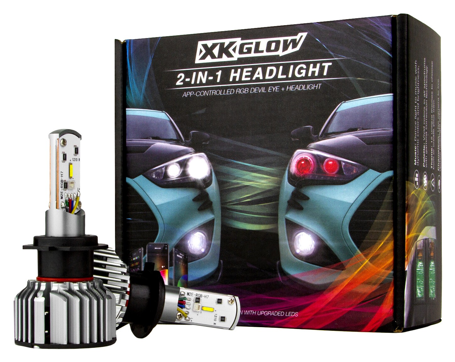 xkglow_rgb_h4_led_bulb_kit.jpg XKGLOW 2-in-1 RGB H4 LED Headlight Bulb Kit - Image 1